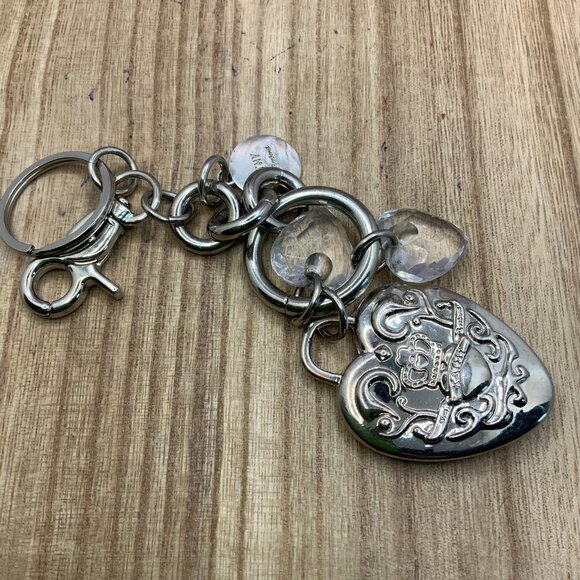 Kathy Van Zeeland Silver Tone Heart Key Chain Purse Charms - Picture 2 of 5